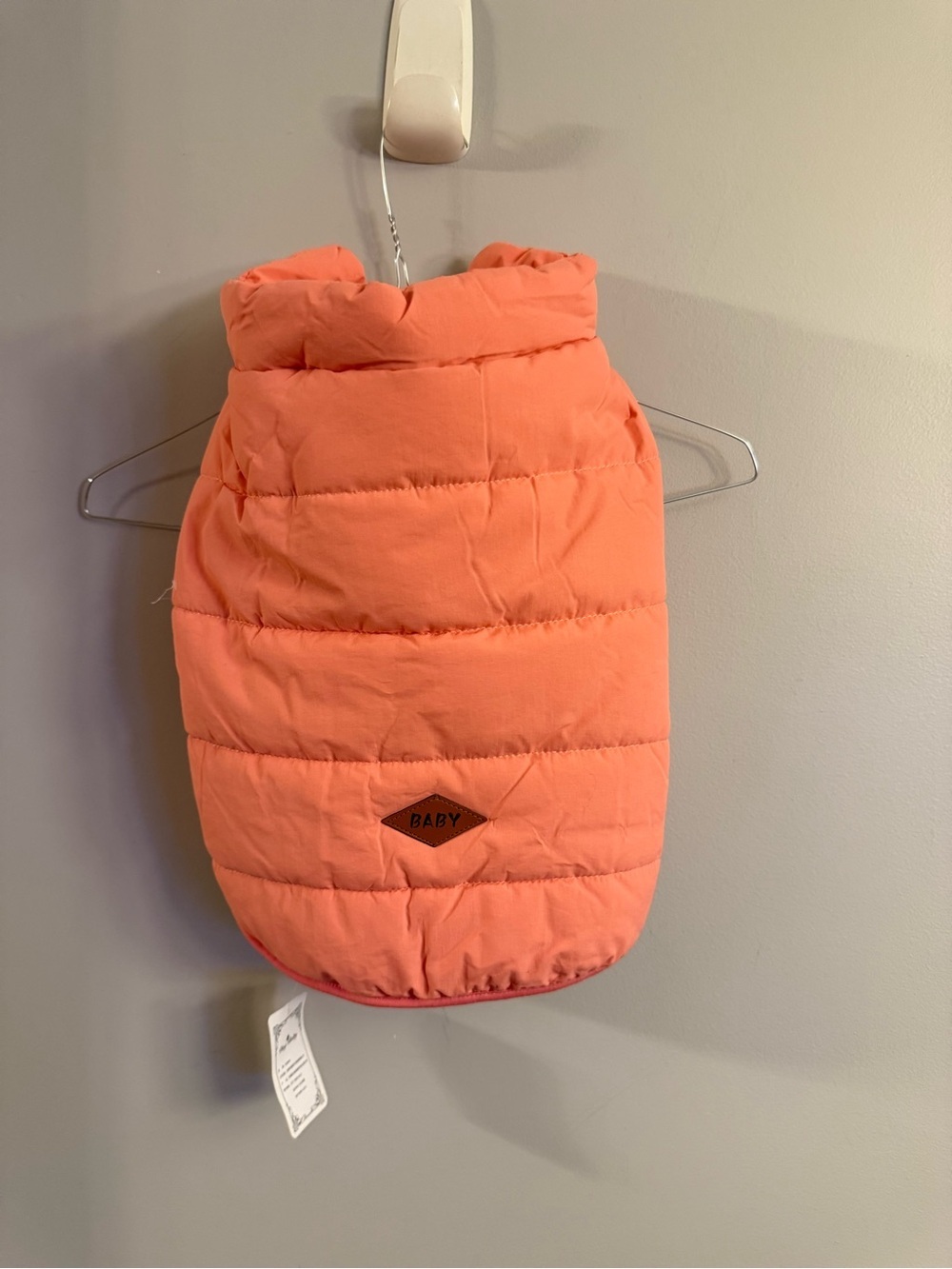 Dog Baby Coral Pink Puffer Dog Vest Jacket XXL Fleece Lined Pet Coat